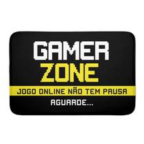 Tapete de Porta de Entrada Emborrachada Gamer Zone Antiderrapante