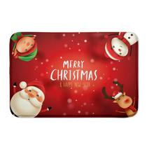 Tapete de Porta de Entrada Vermelho Papai Noel Natal Emborrachada Merry Christmas Tapete de Porta de Entrada Vermelho Papai Noel Natal Emborrachada Merry Christmas