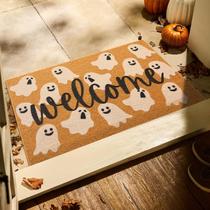 Tapete de porta de Halloween TYUU Spooky Ghost Welcome 43x76cm