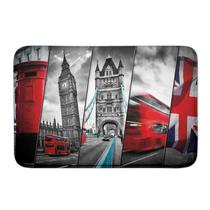 Tapete De Porta Decorativo England Emborrachado