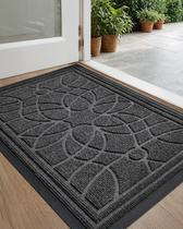 Tapete de porta DEXI Front Entrada Heavy Duty, antiderrapante, 90x60cm, cinza
