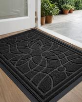Tapete de porta DEXI Front Entrada Heavy Duty, antiderrapante, 90x60cm, preto