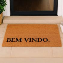 Tapete de Porta Entrada Fibra de Coco Capacho Frase Bem Vindo Antiderrapante Tuut