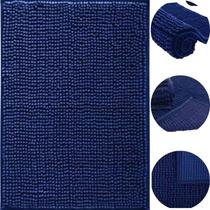 Tapete de Porta Felpudo Super Macio Macarrão 38x58 cm Azul Escuro Gif Util