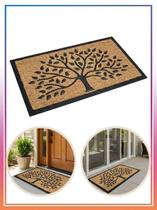 Tapete De Porta Fibra De Coco Natural 45x75cm Base Pvc Antiderrapante Capacho Resistente 15mm Grosso