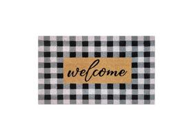 Tapete de porta FIRST CONCEPT 46x76 cm Preto Branco Checkers
