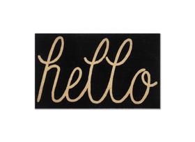 Tapete de porta FIRST CONCEPT Hello Black Coir 46x76 cm
