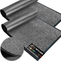 Tapete de porta Gorilla Grip Traffic Guard 35 x 23 cm cinza claro, pacote com 2