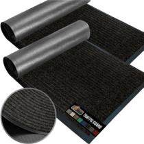 Tapete de porta Gorilla Grip Traffic Guard, pacote com 2, 29 x 17 cm, preto