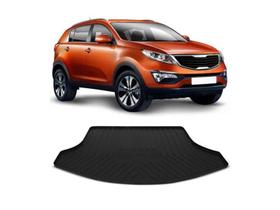 Tapete de Porta Malas Tipo Bandeja do Kia Sportage 2011 2012 2013 2014 2015 2016 Pvc Preto Impermeável com Bordas de Segurança