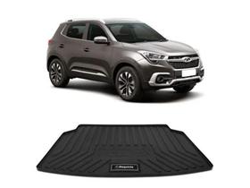 Tapete de Porta Malas Tipo Bandeja Requinte Chery Tiggo 5x Pró 2021 2022 Preto em Pvc com Bordas de Segurança