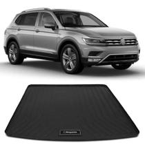 Tapete de Porta Malas Tipo Bandeja Volkswagen Tiguan 2018 2019 2020 Pvc Preto Impermeável com Bordas de Segurança