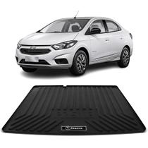 Tapete de Porta Malas Tipo Protetor Bandeja Chevrolet Prisma 2013 a 2020 Preto Impermeável com Bordas Requinte