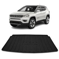 Tapete de Porta Malas Tipo Protetor Bandeja Jeep Compass 2017 a 2020 Preto Impermeável com Bordas Requinte