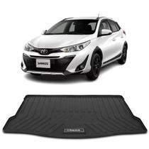 Tapete de Porta Malas Tipo Protetor Bandeja Toyota Yaris Hatch 2018 a 2020 Preto Impermeável com Bordas Requinte