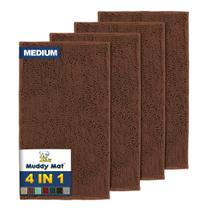 Tapete de porta Muddy Mat, 4 peças, marrom médio, 76x48cm, microfibra Tapete de porta Muddy Mat, 4 peças, marrom médio, 76x48cm, microfibra