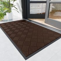 Tapete de Porta Naturei 122 x 91 cm Resistente Antiderrapante Marrom