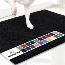 Tapete de porta para cães Muddy Mat de microfibra superabsorvente preto 30x19 Tapete de porta para cães Muddy Mat de microfibra superabsorvente preto 30x19