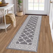 Tapete de porta Pauwer, absorvente de entrada interna, 50x150cm, cinza