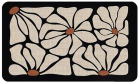 Tapete de porta QGFM Boho Bege e Preto Floral 43x76cm Tapete de porta QGFM Boho Bege e Preto Floral 43x76cm