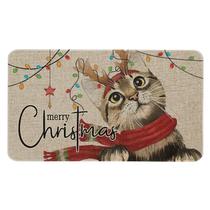 Tapete de porta Roszwtit Christmas Cat Merry Christmas 75x45cm Tapete de porta Roszwtit Christmas Cat Merry Christmas 75x45cm