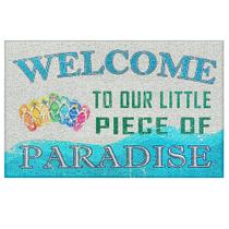 Tapete de porta Supwhd Coastal Beach PVC 43x30 cm Welcome