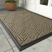 Tapete de porta Yimobra impermeável para todas as estações 36x24cm, cáqui pálido Tapete de porta Yimobra impermeável para todas as estações 36x24cm, cáqui pálido