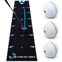 Tapete de Putt "Me and My Golf" con Pelotas de Curva de 7,5 pies y Videos