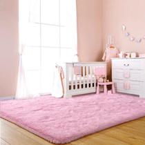 Tapete de Quarto Infantil Criança Bebê Antiderrapante 2,00x1,40m - Rosa Bebê