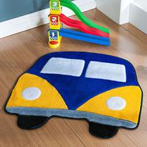 Tapete de Quarto Infantil de Menino Carro Kombi Azul - Guga Tapetes