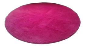 Tapete De Quarto Redondo 1.40X1.40 Com Qualidade Rosa Escuro