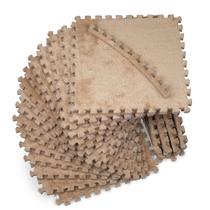 Tapete de quebra-cabeça Carpet Squares CARPETBOX 16 peças 49x49cm marrom