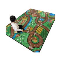 Tapete De Quebra-Cabeça Infantil Com Mapa De Estradas E Desenhos Animados, Tapete Divertido Para