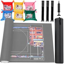 Tapete de quebra-cabeça para enrolar 3000-1000 peças, cinza Loweo