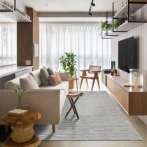 Tapete de Sala Artesanal Genova 2,00 x 4,00 Antiderrapante Bege