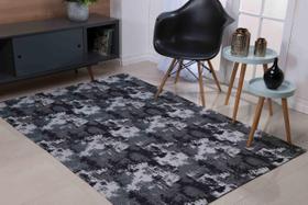 Tapete de Sala Dubai 3,00x1,36 tecido Jacquard Geometrico com Antiderrapante