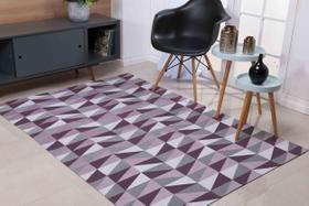 Tapete de Sala Dubai 3,00x1,36 tecido Jacquard Geometrico com Antiderrapante