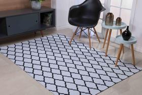 Tapete de Sala Dubai 3,00x1,36 tecido Jacquard Geometrico com Antiderrapante