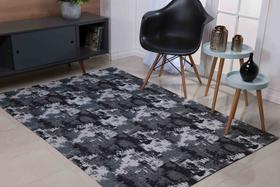 Tapete de Sala em Jacquard 2,00 x 1,40 - Com Antiderrapante Manchado Preto