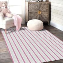 Tapete De Sala Mandacaru Infantil 1,50 X 2,50 Algodão Lavável em Máquina Cru Rosa