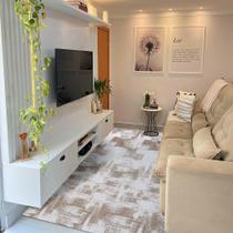 Tapete De Sala Pixel Grande e Moderno 2,00 X 2,50 Antiderrapante Bege