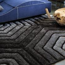 Tapete de Sala/Quarto 3D Standal 150x200 Preto Corttex