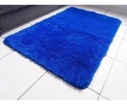 Tapete De Sala Quarto Felpudo Peludo 1,40 X 1,00 Azul