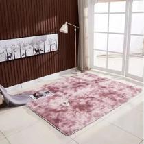 Tapete De Sala Quarto Felpudo Peludo 2,00 X 1,40 Costa Oro rose mesclado