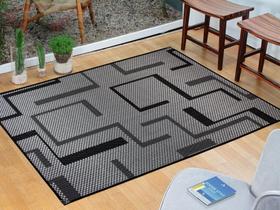 Tapete De Sala Quarto Sisal Preto Cinza 1,50M X 2,00M Facil Limpar Lancer