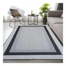 Tapete De Sala Sisal Quarto 2m x 1,50m Cinza Preto Antiderrapante