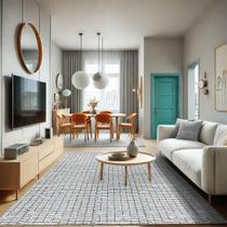 Tapete de Sala Tendência Cannes 2,00 x 4,00 Antiderrapante Preto