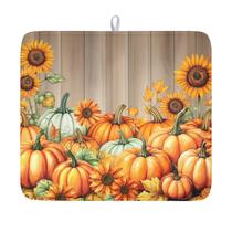 Tapete de secagem de pratos ABSOP Fall Orange Pumpkin 40x45cm Microfibra