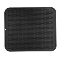 Tapete de secagem de pratos de silicone MicoYang Black XL 45cm x 40cm Tapete de secagem de pratos de silicone MicoYang Black XL 45cm x 40cm