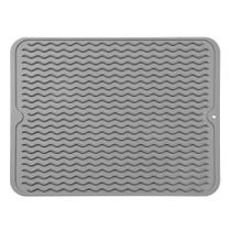 Tapete de secagem de pratos de silicone Micoyang, resistente ao calor, cinza Tapete de secagem de pratos de silicone Micoyang, resistente ao calor, cinza